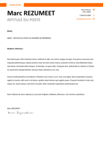 Montjuic - Modèle gratuit de Lettre de Motivation clair et simple - Orange