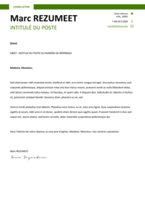 Montjuic - Modèle gratuit de Lettre de Motivation clair et simple - Vert