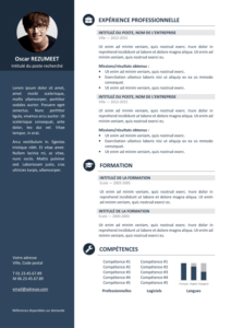 Orienta - Modèle gratuit de Curriculum Vitae professionnel - Bleu