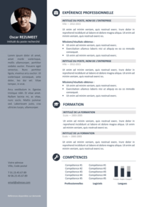 Orienta - Modèle gratuit de Curriculum Vitae professionnel - Gris