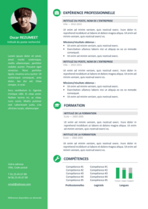 Orienta - Modèle gratuit de Curriculum Vitae professionnel - Vert