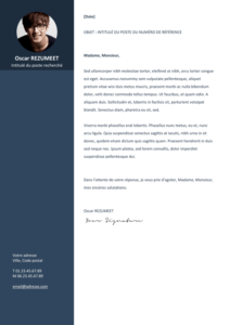 Orienta - Modèle gratuit de Lettre de Motivation professionnel - Bleu