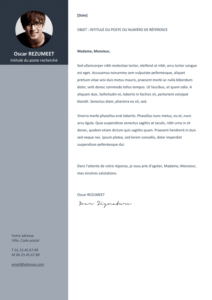 Orienta - Modèle gratuit de Lettre de Motivation professionnel - Gris