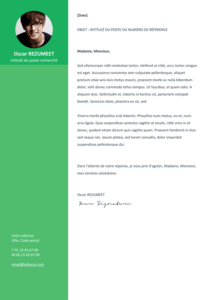 Orienta - Modèle gratuit de Lettre de Motivation professionnel - Vert
