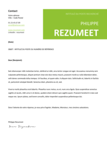 Peckham - Modèle gratuit de Lettre de Motivation professionnel - Vert