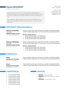 Ueno – Modèle de CV Professionnel Gratuit - Version Bleue