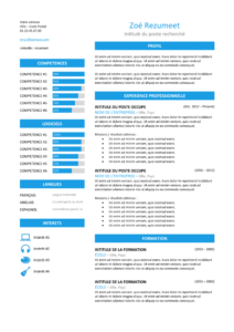 Zeeburg – Modèle de CV Classique - Bleu