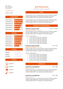 Zeeburg – Modèle de CV Classique - Orange