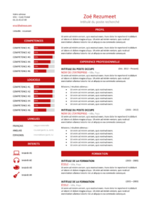 Zeeburg – Modèle de CV Classique - Rouge