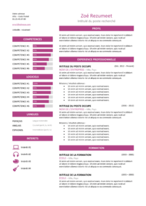 Zeeburg – Modèle de CV Classique - Violet