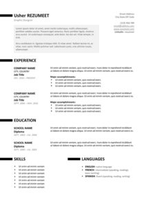 Ueno - Free Professional Resume Template - Black version