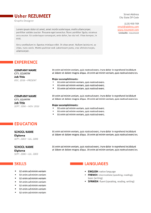 Ueno - Free Professional Resume Template - Orange version