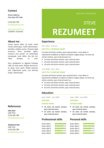 Peckham - Free Resume Template - Green
