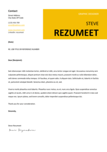 Peckham - Free Cover Letter Template - Yellow