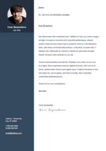 Orienta - Free professional cover letter template - Blue