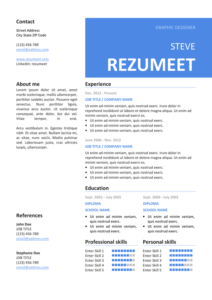 Peckham - Free Resume Template - Blue
