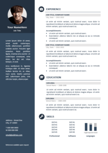 Orienta - Free professional resume CV template - Blue