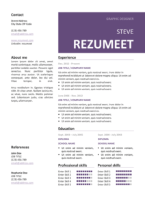 Peckham - Free Resume Template - Purple