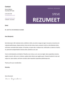 Peckham - Free Cover Letter Template - Purple