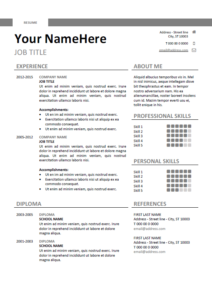 Free clean and simple resume template for Word (DOCX) - Gray